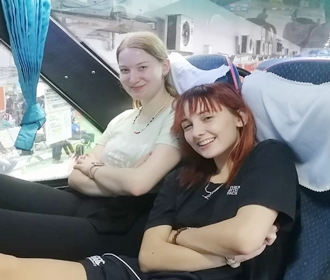 Volunteers on Coach transfer to Bangkok