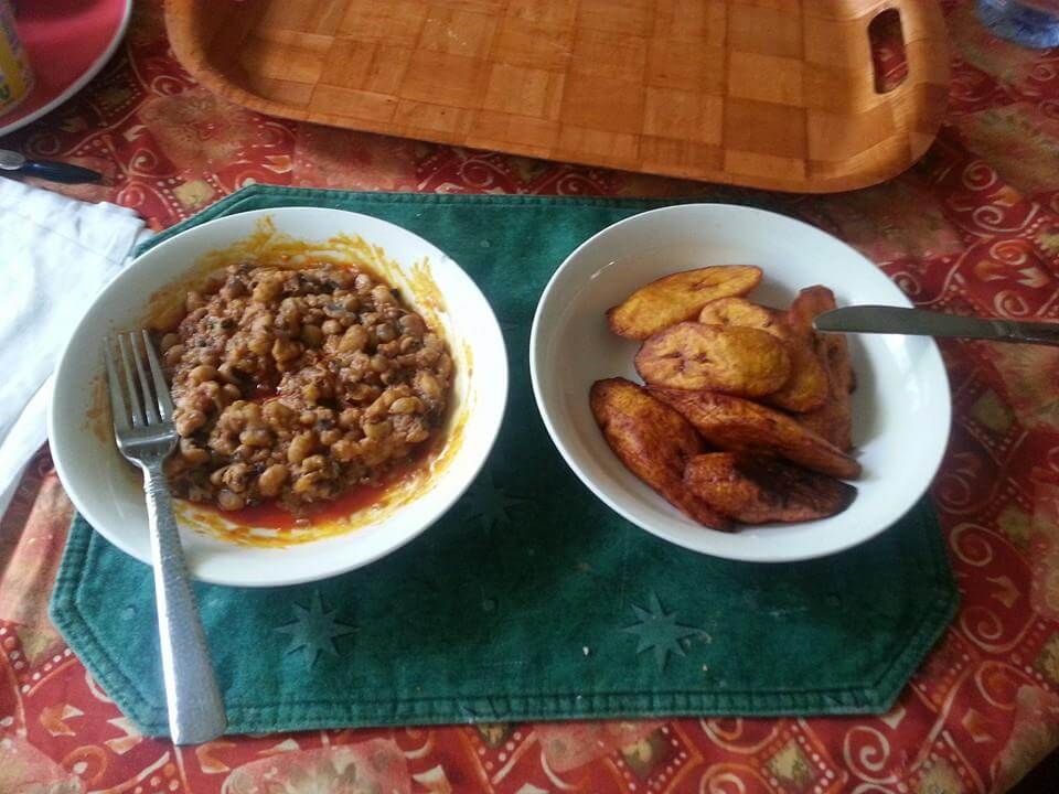 A typical Ghanaian meal