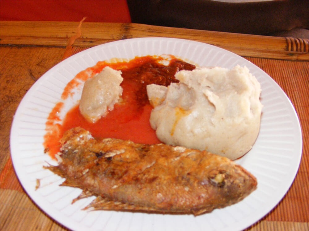 Typical Ghanaian meal